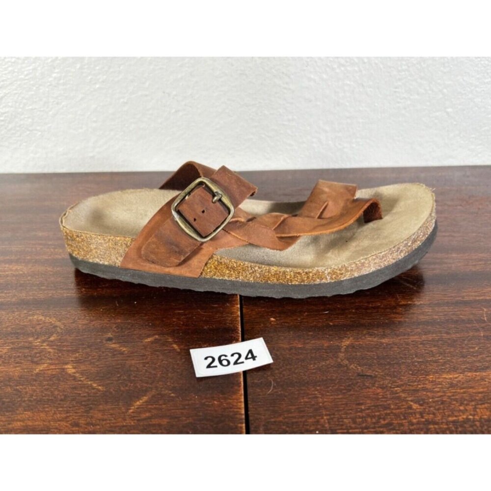 Mountain Sole Hollie Women's Footbed Sandals Sz 8 Brown Strappy Open Toe - Picture 1 of 6